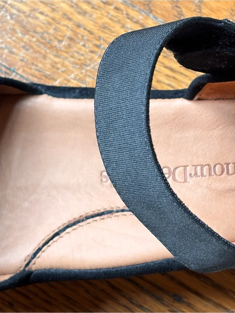 L’Amour des Pieds Amadour Black Suede Open-Toe Wedge Sandals with Ankle Strap